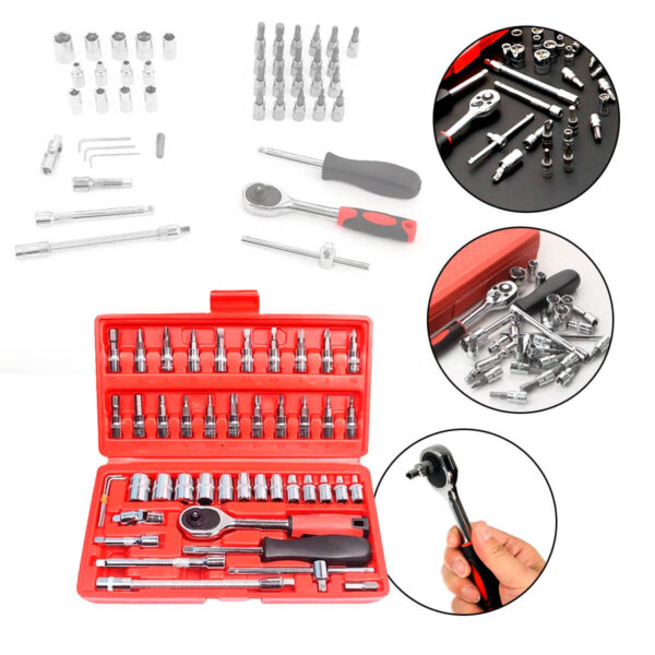 Kit Chave Canhão Catraca [46 Peças]
