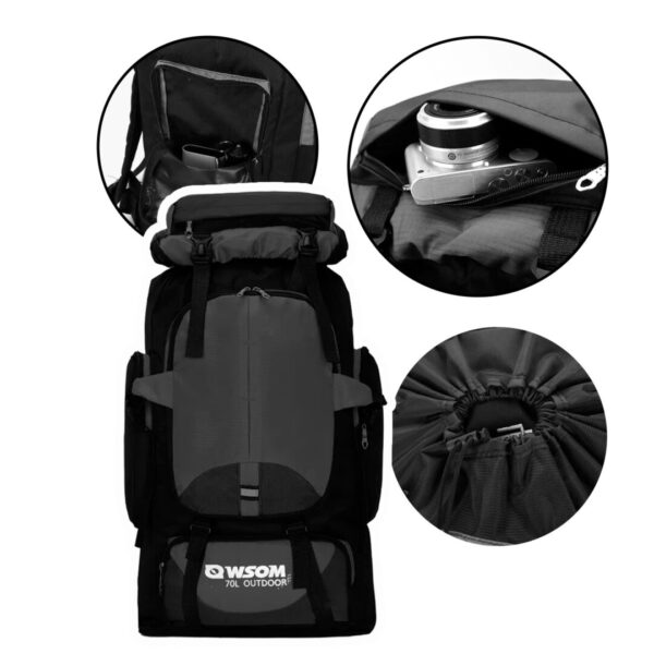 Mochila para Camping Impermeável [Preto]