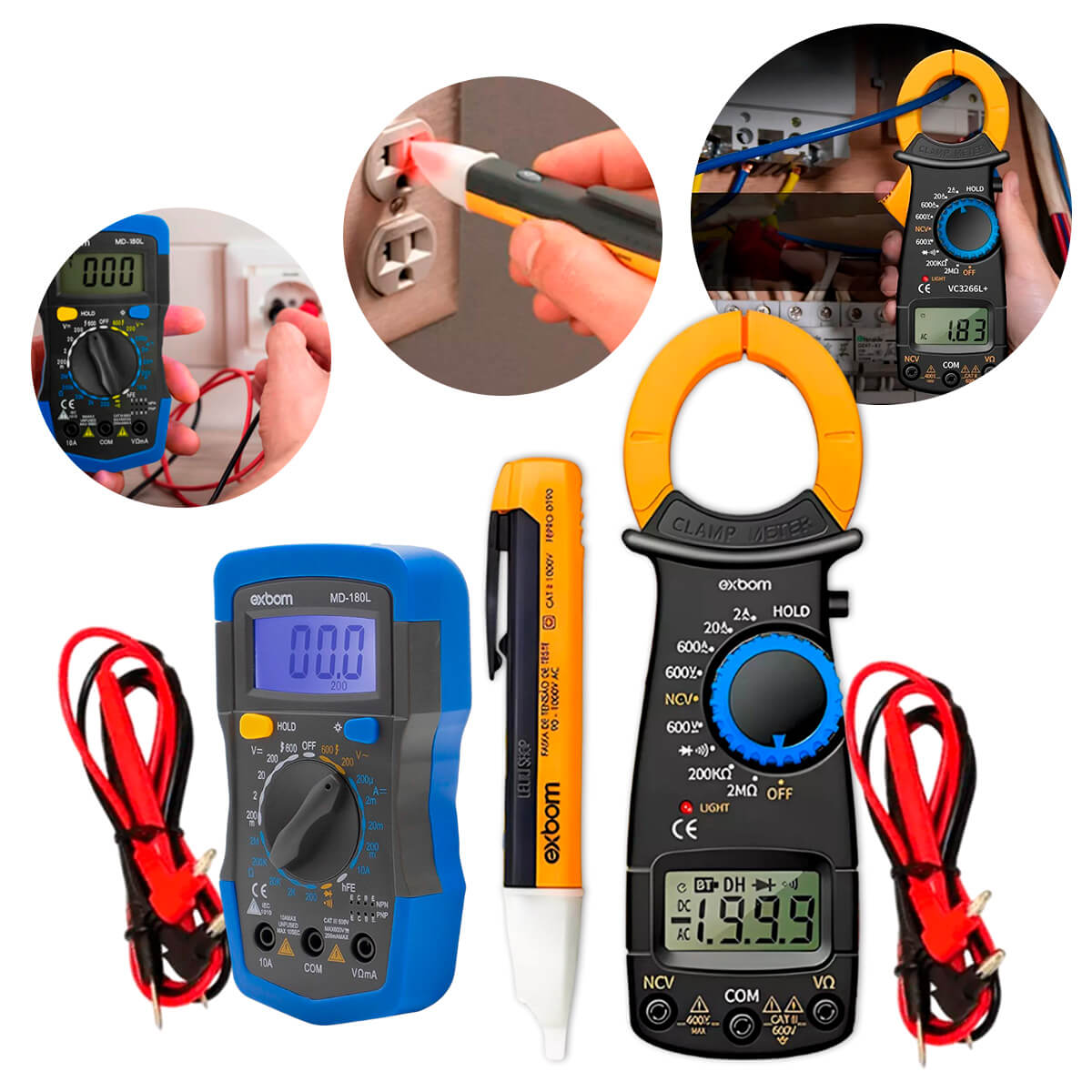 Kit Eletricista Profissional 3 Peças