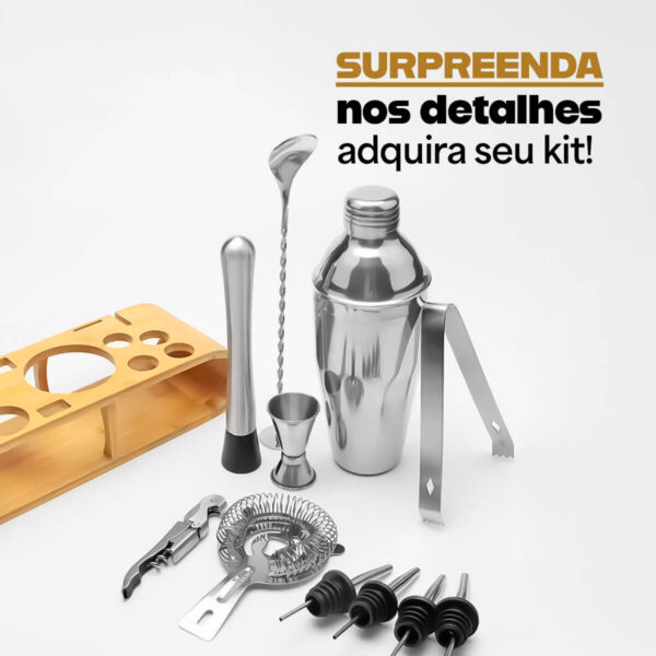 Kit Bartender Profissional Coqueteleira Inox [12 Peças] - Imagem 4