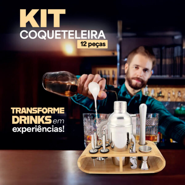 Kit Bartender Profissional Coqueteleira Inox [12 Peças] - Imagem 8