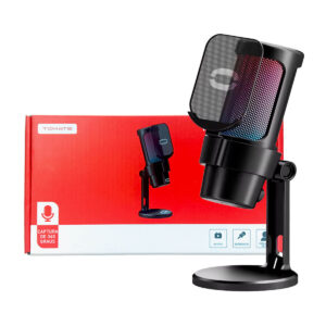 Microfone Gamer Condensador RGB