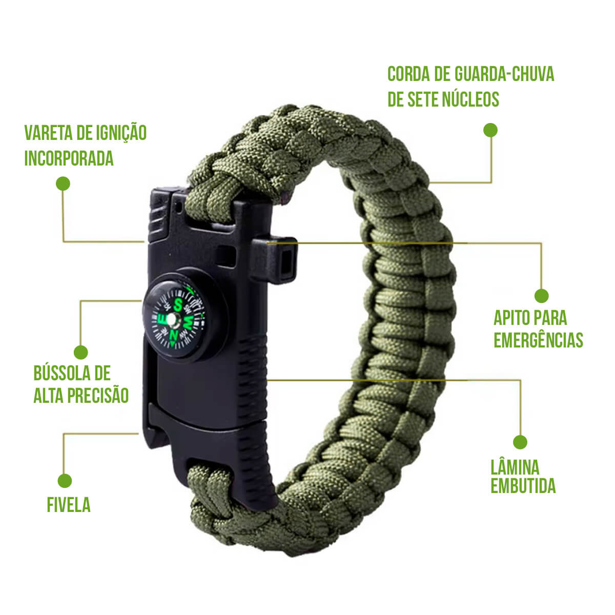 Pulseira Tática Sobrevivência - Imagem 3