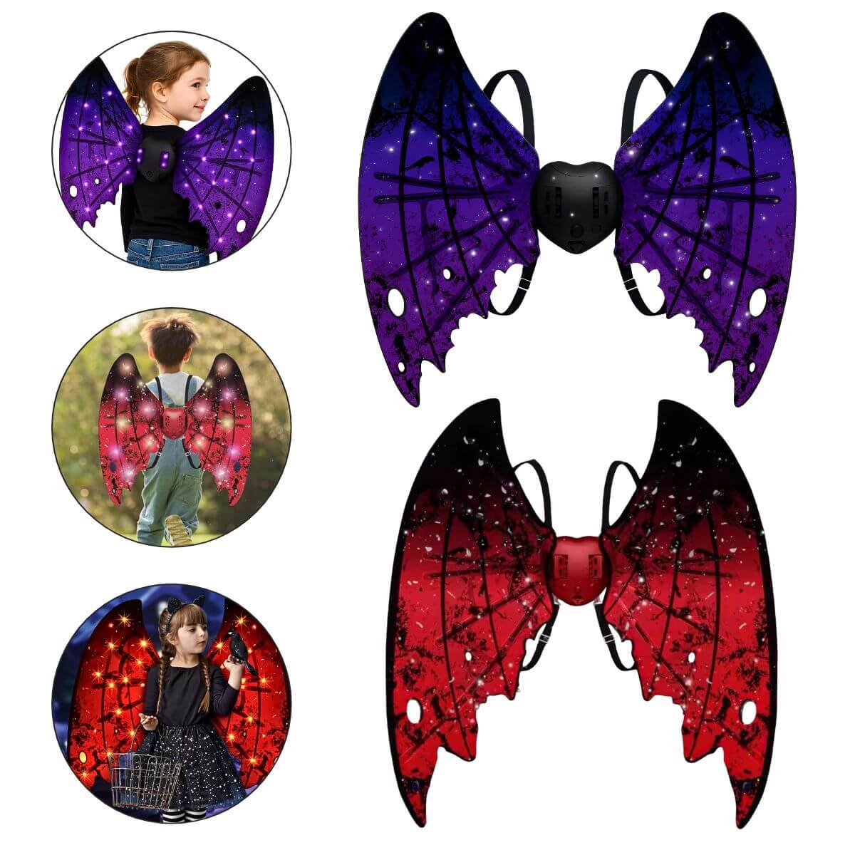 Asa Fantasia Infantil Led Halloween