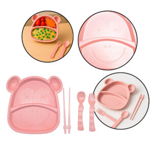 Kit Alimentação Bebê Infantil Ursinho