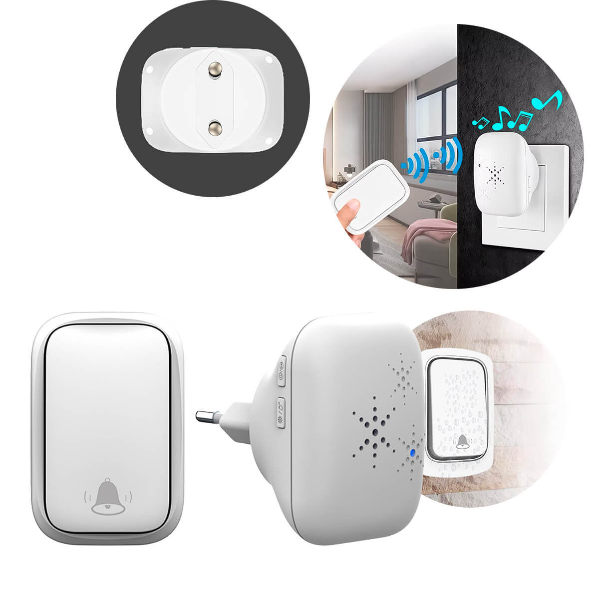 Campainha Residencial Sem Fio com 38 Melodias