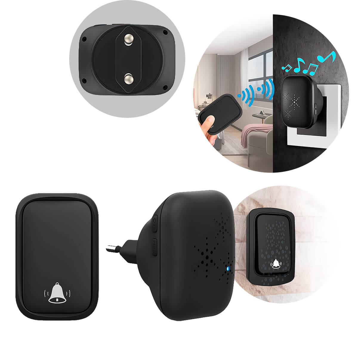 Campainha Residencial Sem Fio com 38 Melodias