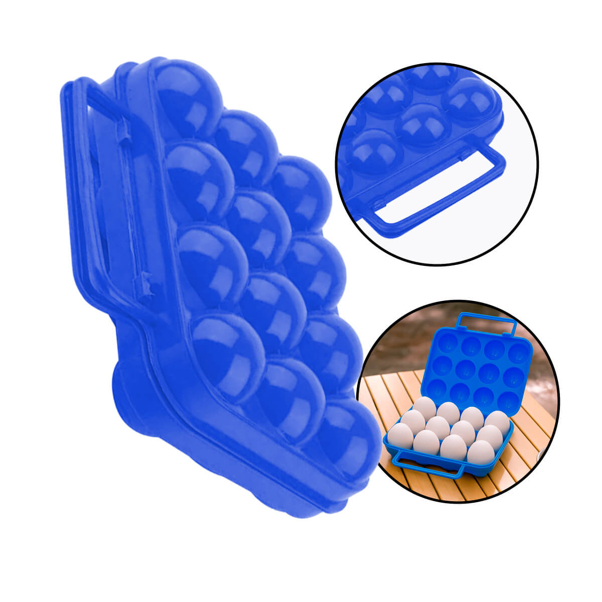 Case Rígida Porta Ovos Camping Crossfit Azul