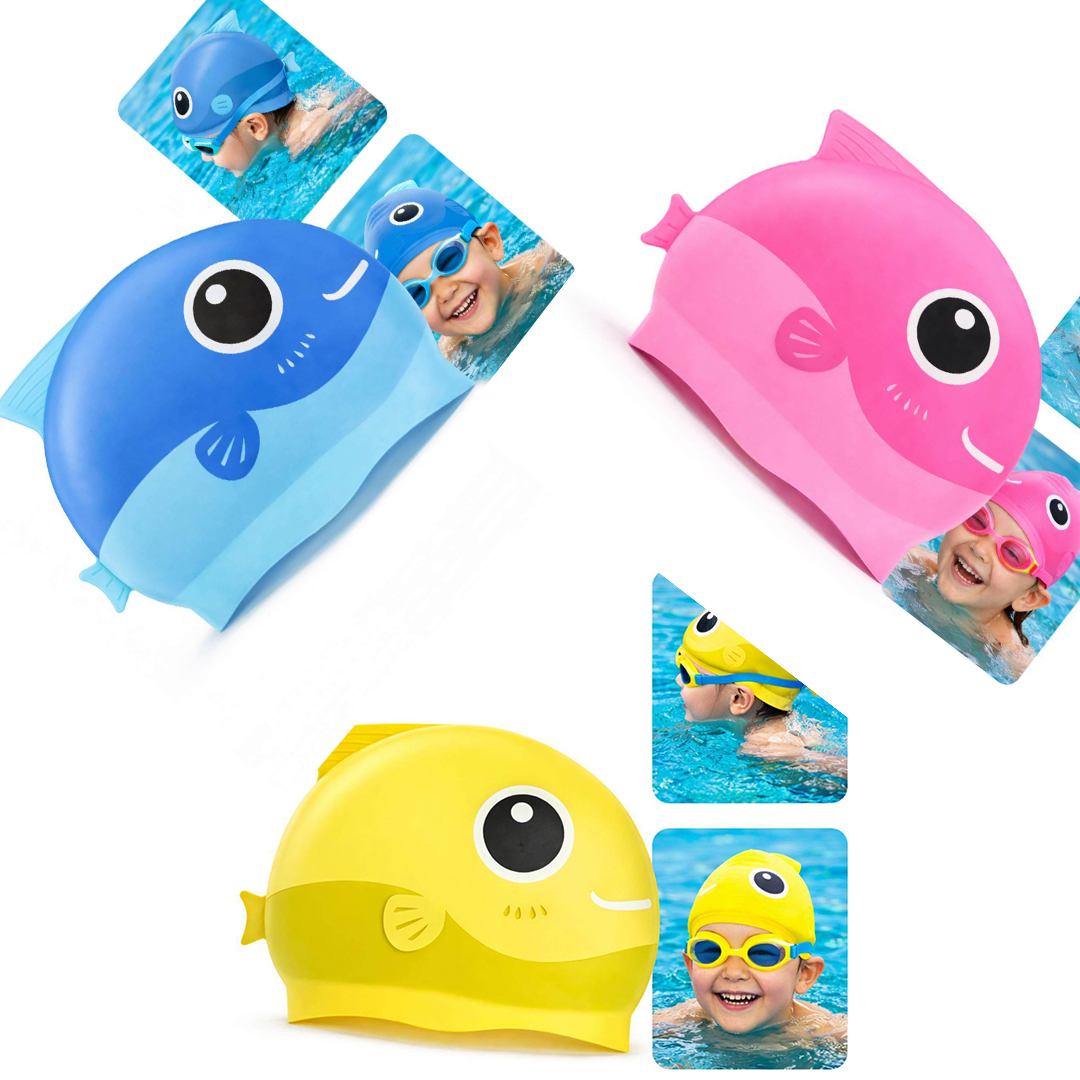 Touca de Natação Infantil Silicone Kids Peixinho
