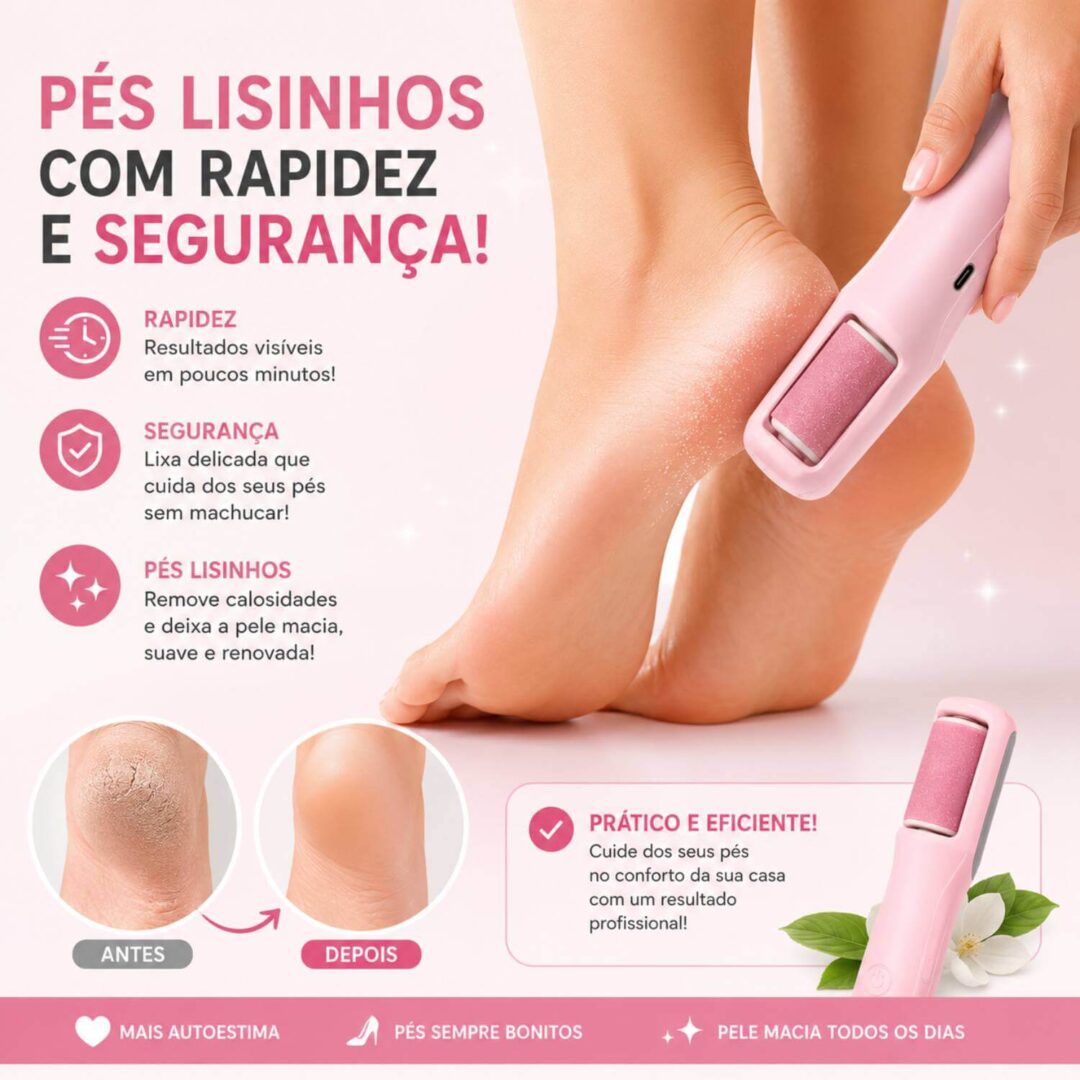 Lixa Elétrica para Pés Esfoliadora Removedor de Calos - Imagem 6