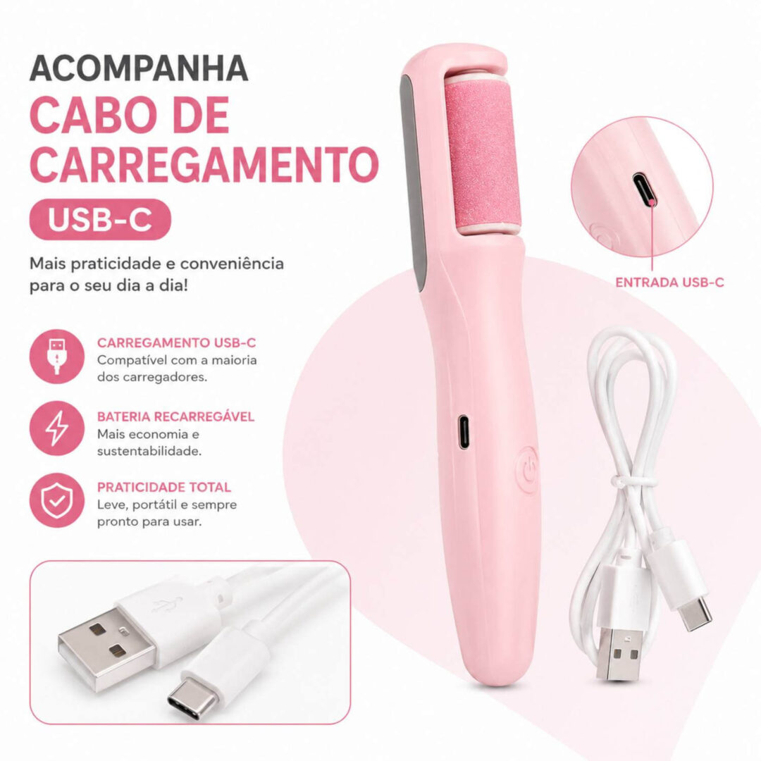 Lixa Elétrica para Pés Esfoliadora Removedor de Calos - Imagem 4