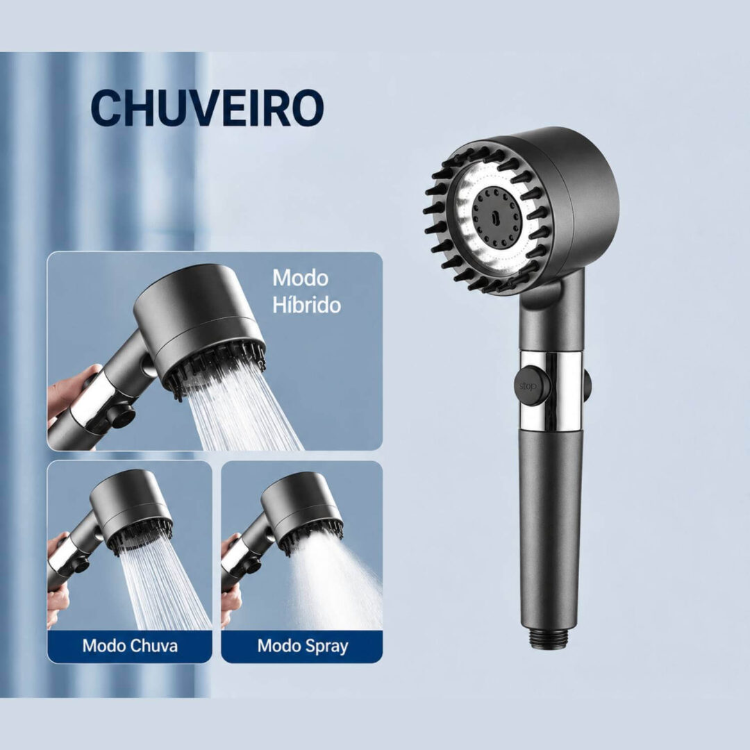 Ducha Chuveiro Massagem 3 Modos para Lavatório de Salão - Imagem 4