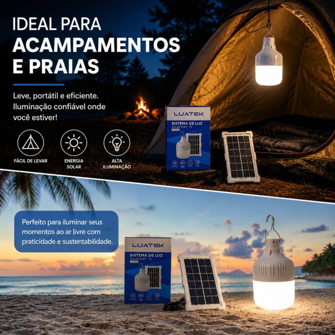 Sistema de Luz Solar Portátil com Painel Solar - Imagem 6