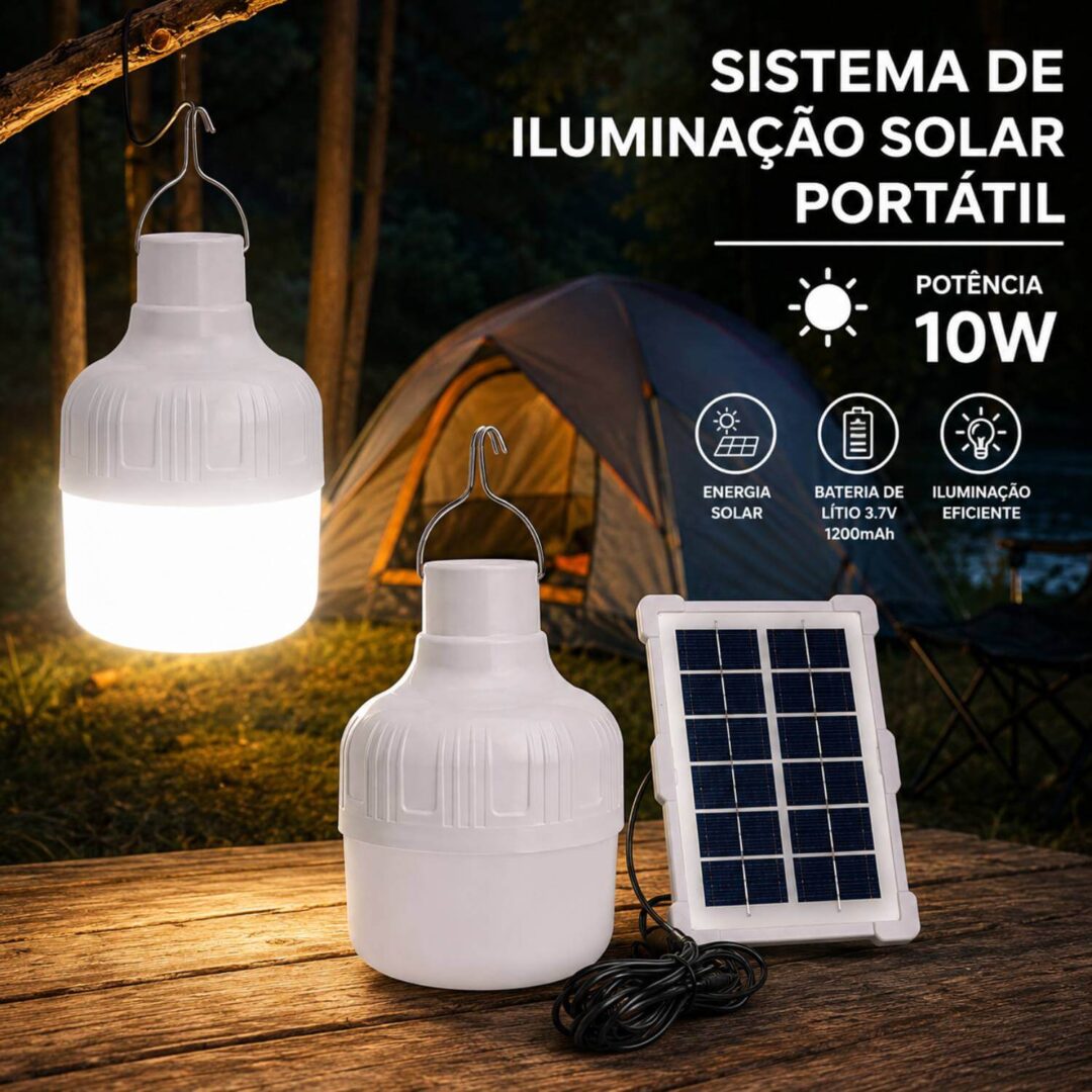 Sistema de Luz Solar Portátil com Painel Solar - Imagem 3