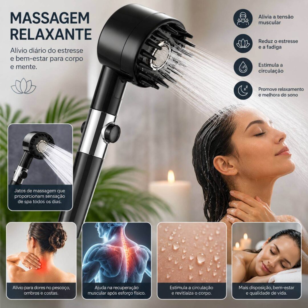 Ducha Chuveiro Massagem 3 Modos para Lavatório de Salão - Imagem 3