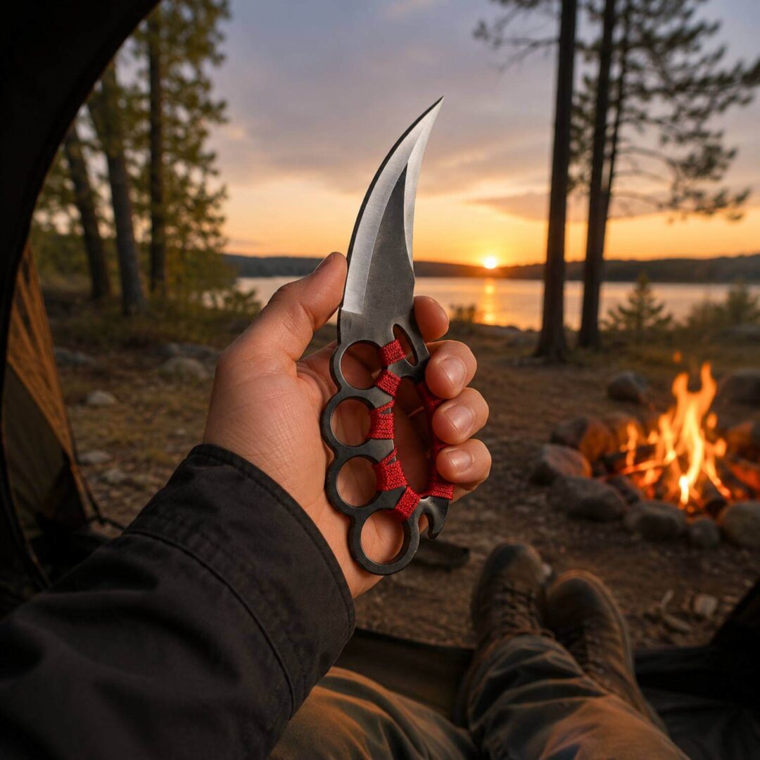 Faca Soco Inglês Tática Caça Pesca Camping - Imagem 2