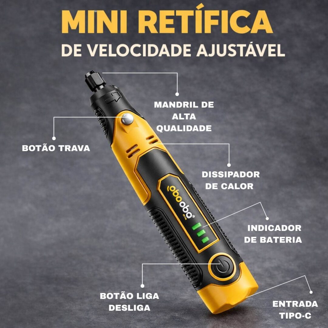 Mini Retífica Portátil Multifuncional Sem Fio - Imagem 7